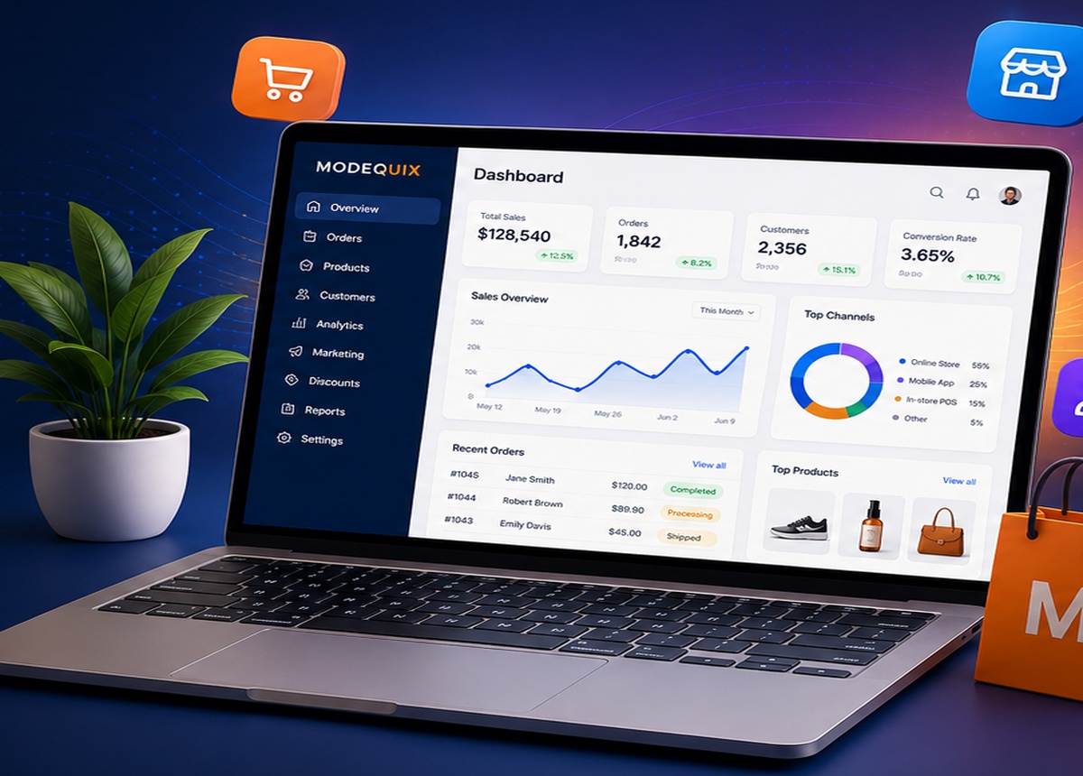 Modequix commerce dashboard concept